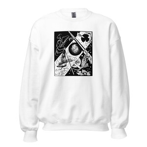 Small Worlds VI - Unisex Sweatshirt with Vintage abstract art in black and white