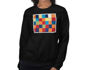 QU 1 Color Chart - Unisex Sweatshirt - colorful vintage abstract art shirt