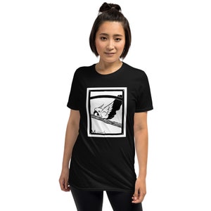 Scremen Kakadu - Schwarz und Weißes Unisex T-Shirt mit illustriertem Vogel Print