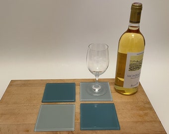 Glass coaster set, glass holder, square glass coaster