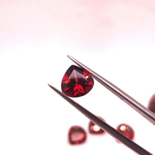 Natural Red Garnet Faceted Stone Lot, Heart Shape Gemstones, AAA Quality, Loose Stone For Jewelry, Gemstone For Ring, Gemstone For Earrings.