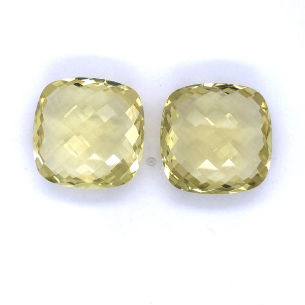 Natural Lemon Quartz Gemstones Briolette Stone Lot, Cushion Shape Gemstones, AAA Quality Quartz Loose Stone For Jewelry.