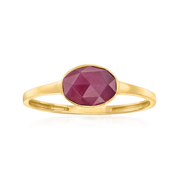 Natural Indian Ruby Gemstone Ring 925 Sterling Silver Fine Jewelry Faceted Ruby Statement Ring Gold Plated Handmade jewelry