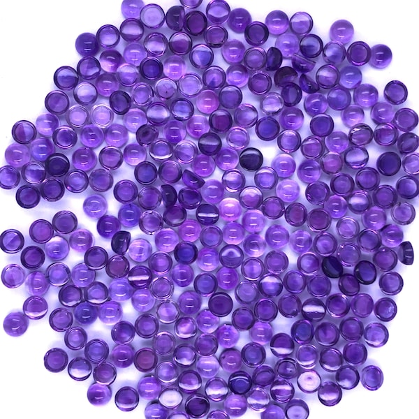 Natural African Amethyst Cabochon Amethyst Loose Stone Untreated Amethyst Round Shape Gemstone AAA Quality Loose  Stone For Jewelry.