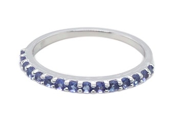 Elegant Tanzanite Gemstone Silver Band-Ring, Anniversary Gift, Women's Ring, Gift For Her