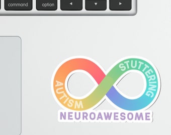 Autism & Stuttering Sticker: Neuroawesome Design (Water-Resistant Vinyl)