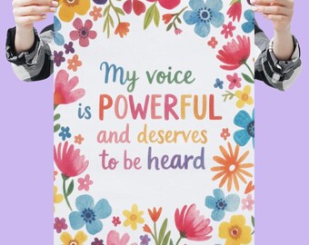 Stuttering Acceptance Poster: Bold Floral Affirmation Art