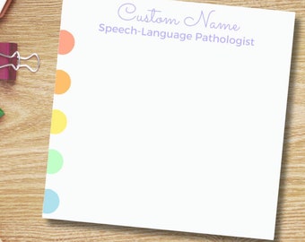 SLP Sticky Note Pad: Personalized Speech Path Notepad - Office Gift