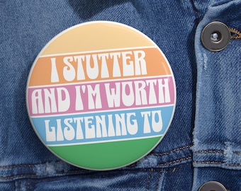 Stuttering Advocacy Pin: Retro Sun Button (3 Size Options, Metal)
