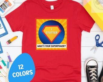 Stutter Confidence Tee: Kids Superhero Shirt (Unisex Cotton)