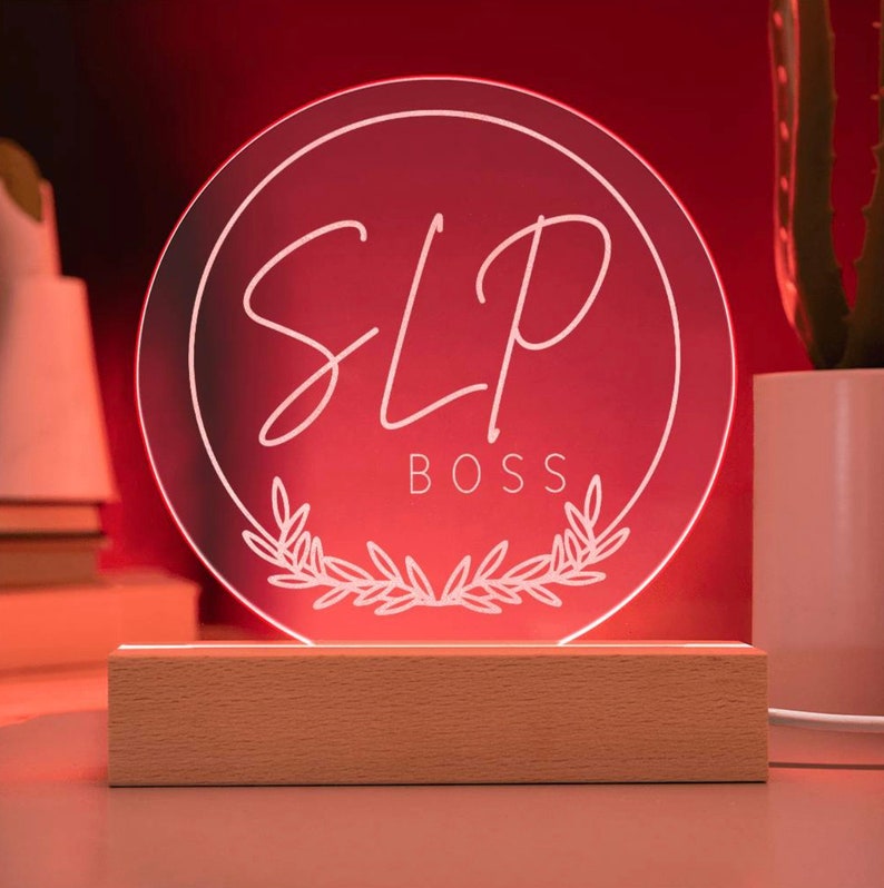 Boss Engraved Acrylic Desk Plaque For Speech language Pathologist 