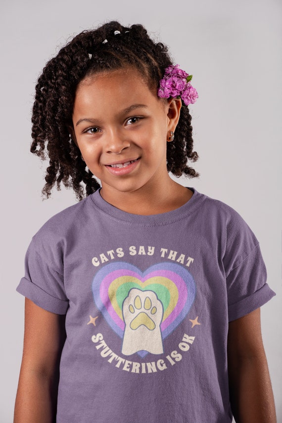 Stuttering Support Shirt: Cats Say It's OK to Stutter Youth Tee