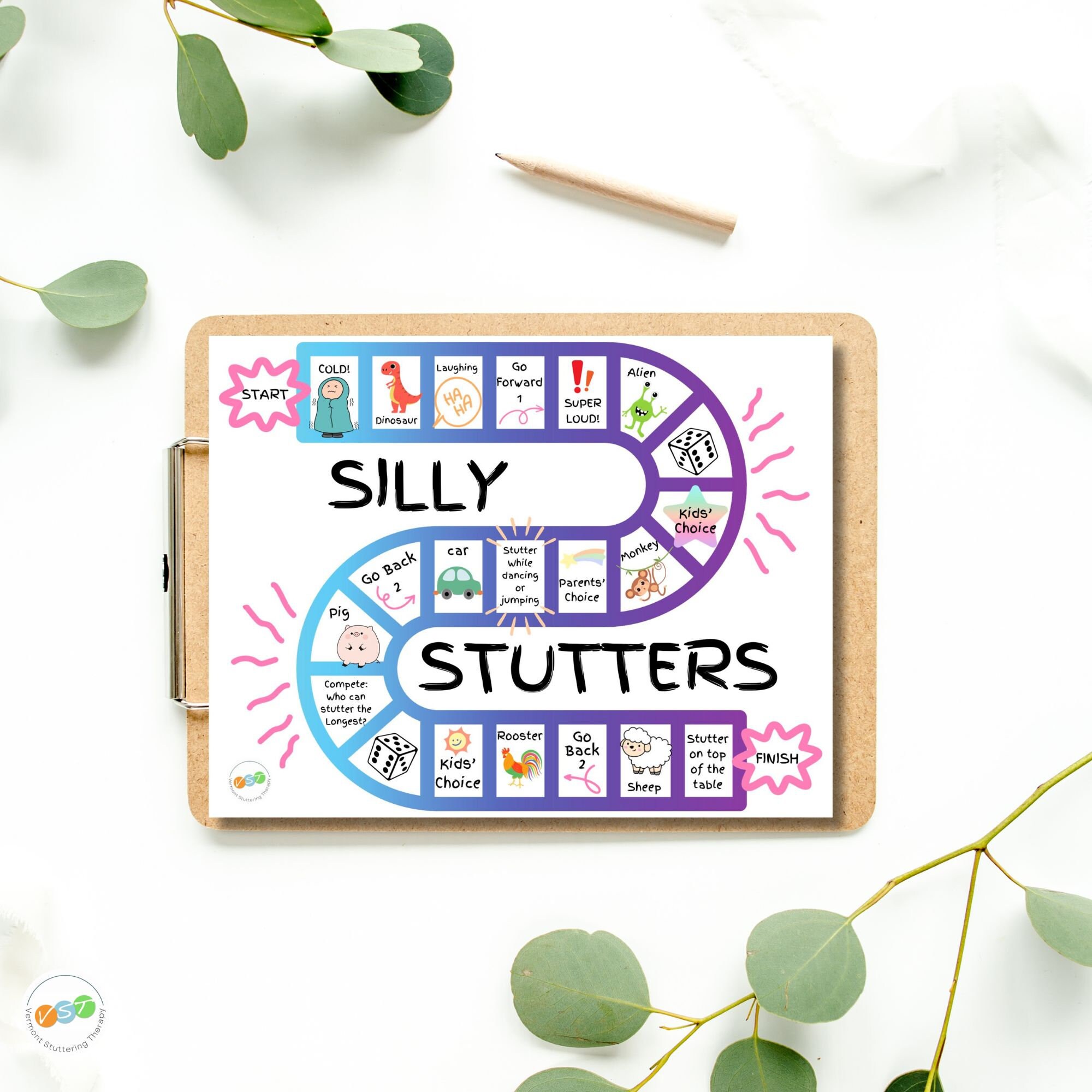 Stuttering Therapy SLP Game, Instant Download Silly Stuttering ...
