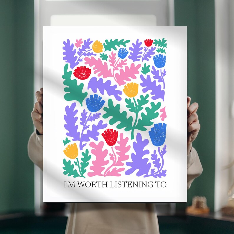 Custom Stuttering Canvas Person Who Stutters SLP Office Decor, Speech Language Pathologist Matte Stretched Floral Inspiring Wall Art, 1.25"
