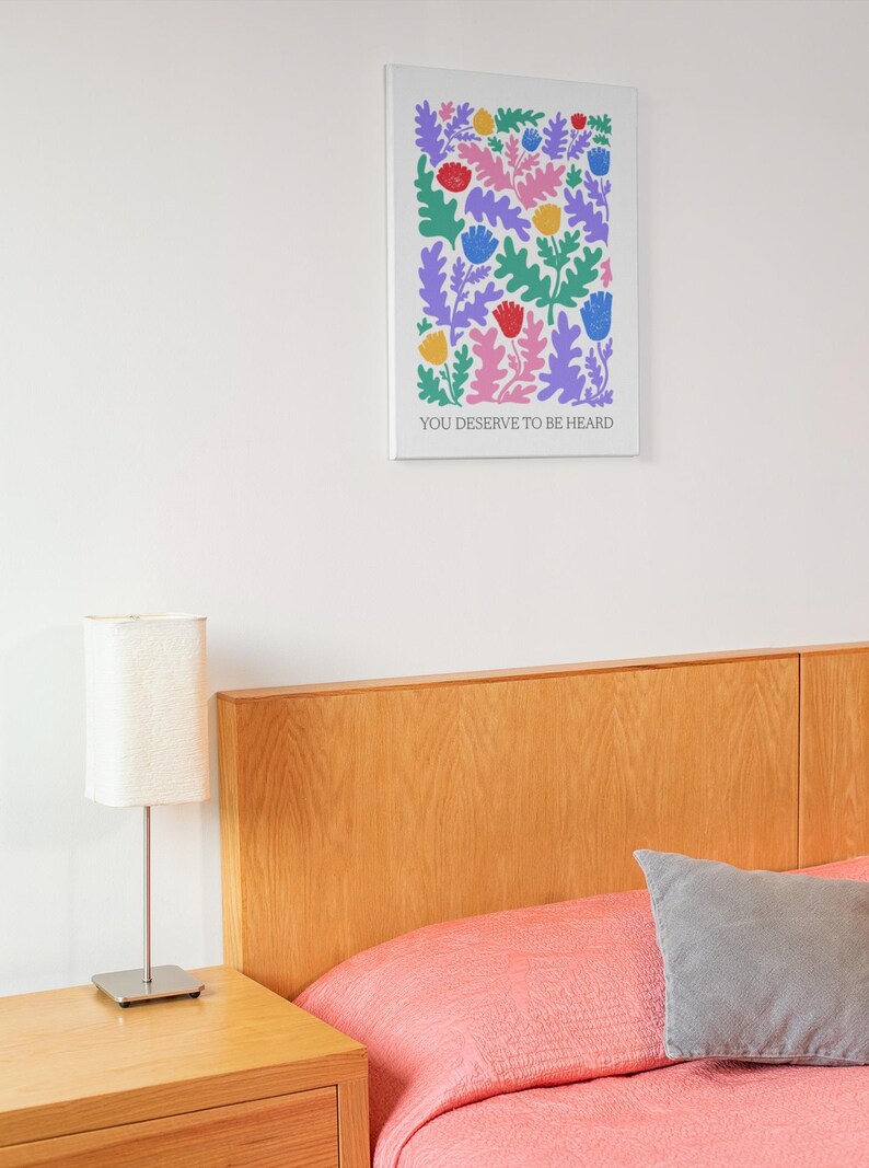 Custom Stuttering Canvas Person Who Stutters SLP Office Decor, Speech Language Pathologist Matte Stretched Floral Inspiring Wall Art, 1.25"