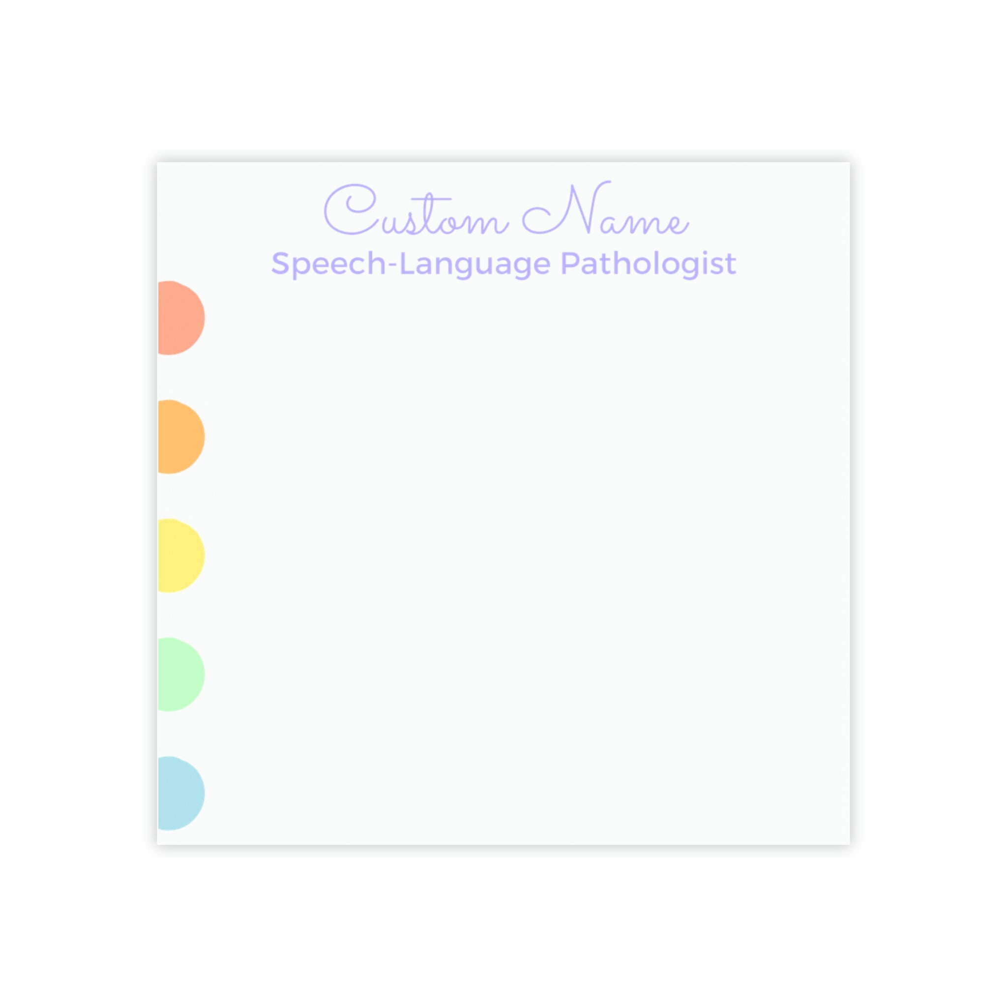 Custom SLP Sticky Note Pad, Speech Path Sticky Note Gift, Personalized ...