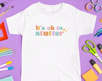 Kids Stuttering Awareness Tee: Retro Font - Soft Cotton