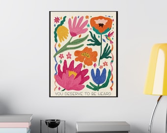 Affirmation Wall Art: Custom Speech Therapy Quote with Floral Design