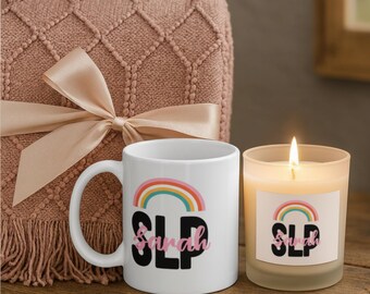 Speech Language Pathologist Gift Set: Cozy Blanket, Candle, and Mug
