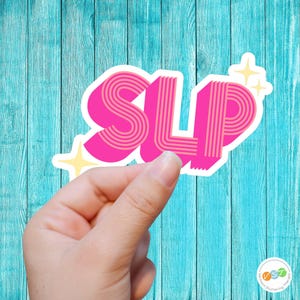 SLP Sticker: Retro Pink Speech Therapist Vinyl Matte