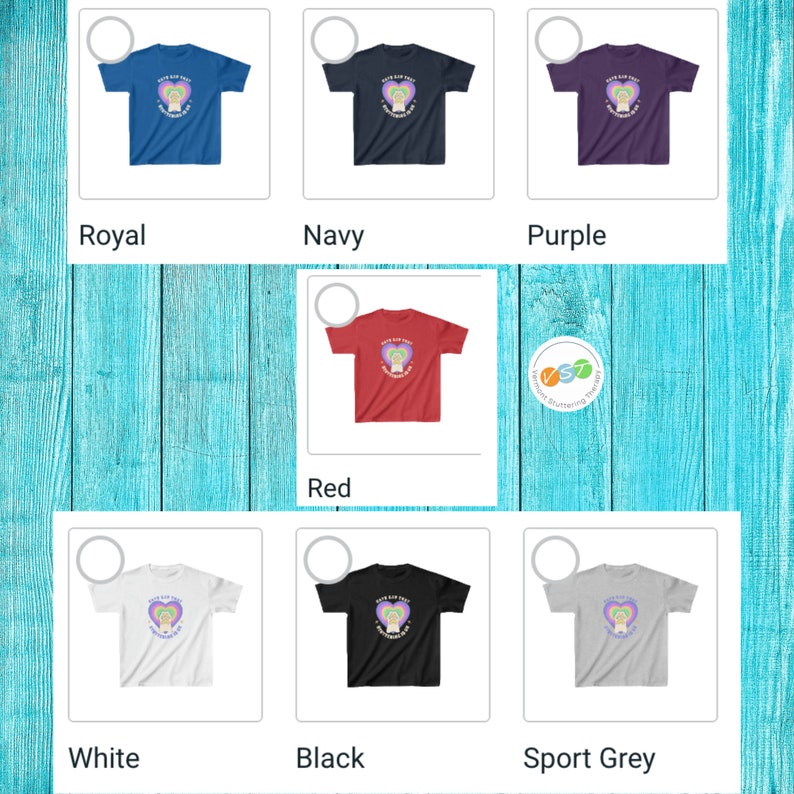 May include: A set of youth t-shirts in various colors, featuring a heart with the text "Keep Kids Safe" and a rainbow design. The shirts are available in royal blue, navy blue, purple, red, white, black, and sport grey.