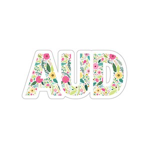 Retro Floral AUD Sticker - Matte Vinyl, Water-Resistant image 10