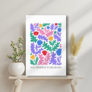 Custom Stuttering Canvas Person Who Stutters SLP Office Decor, Speech Language Pathologist Matte Stretched Floral Inspiring Wall Art, 1.25"