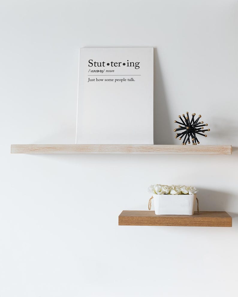 Stuttering Awareness Definition Canvas for Person Who Stutters PWS, Stuttering Ally Speech Therapy SLP Office Decor, Stretched Matte, 1.25"