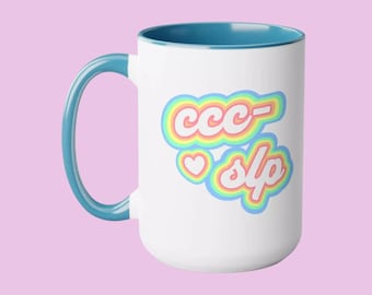 Speech Therapist Mug: Retro Pastel Colors - 15oz Ceramic