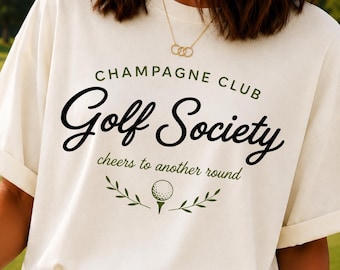 Camiseta de golf para mujer Champagne Club Golf Society PNG SVG / Paquete de 2 colores / Camiseta gráfica Country Club (Descarga digital instantánea)