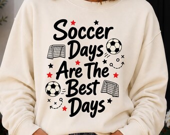 Los días de fútbol son los mejores días PNG SVG / Paquete de 2 colores Diseño de camiseta para mamá futbolera (Descarga digital instantánea)