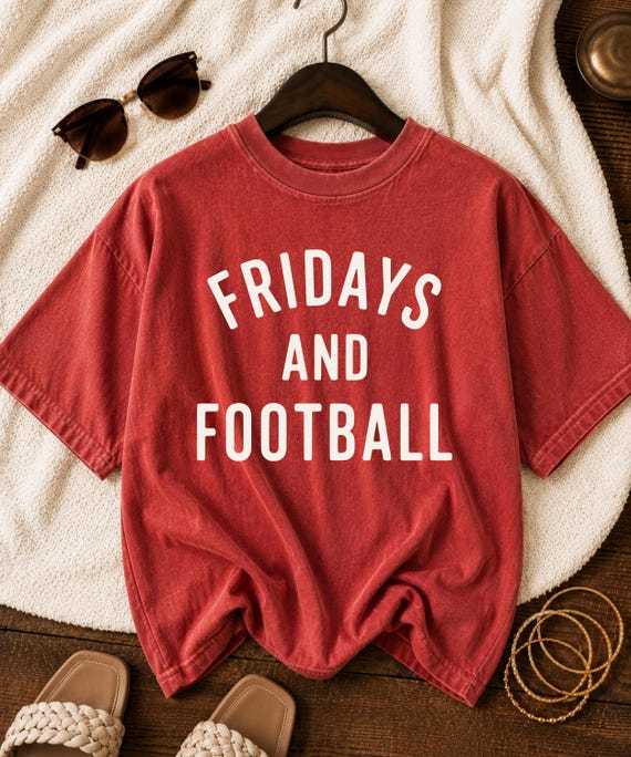 Fridays & Football PNG SVG | 2 Color Football Mom Shirt | Friday Night Lights Design (Instant Digital Download)