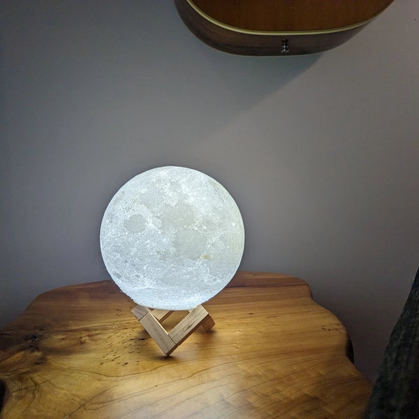 6" Moon LED Table Lamp - Great Gift - Bedside - Night Light or Bedroom Lamp for the Perfect Space Decor Ambience