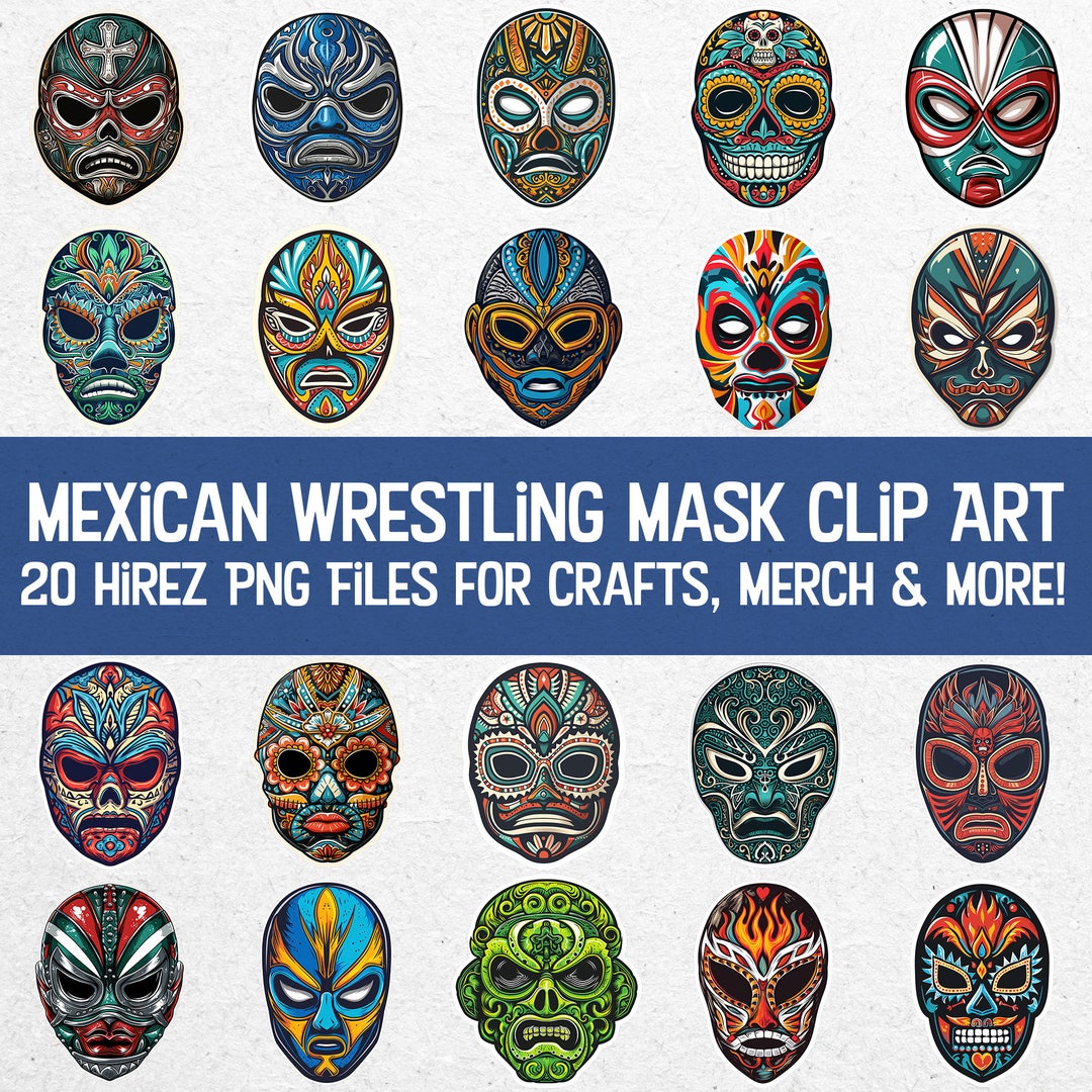 Funky Mexican Wrestling Masks Bundle - 20 High-quality