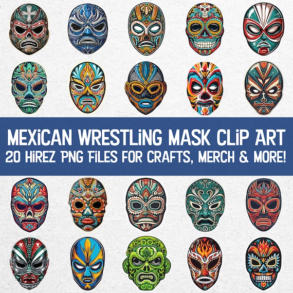 Funky Mexican Wrestling Masks Bundle - 20 High-quality
