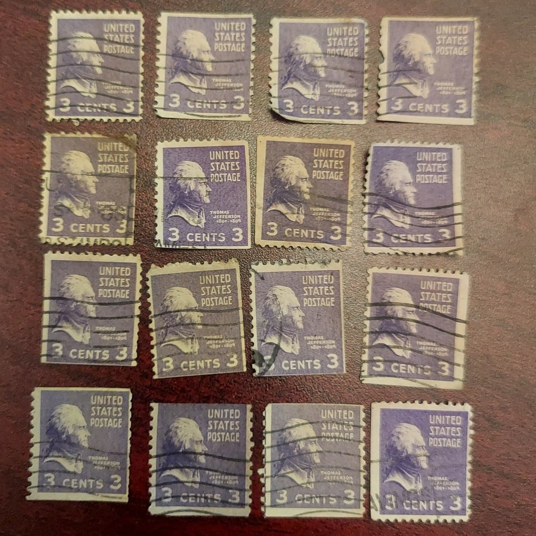 ERROR LOT Thomas Jefferson 1801-1809 3 Cent United States Stamps  display picture 1