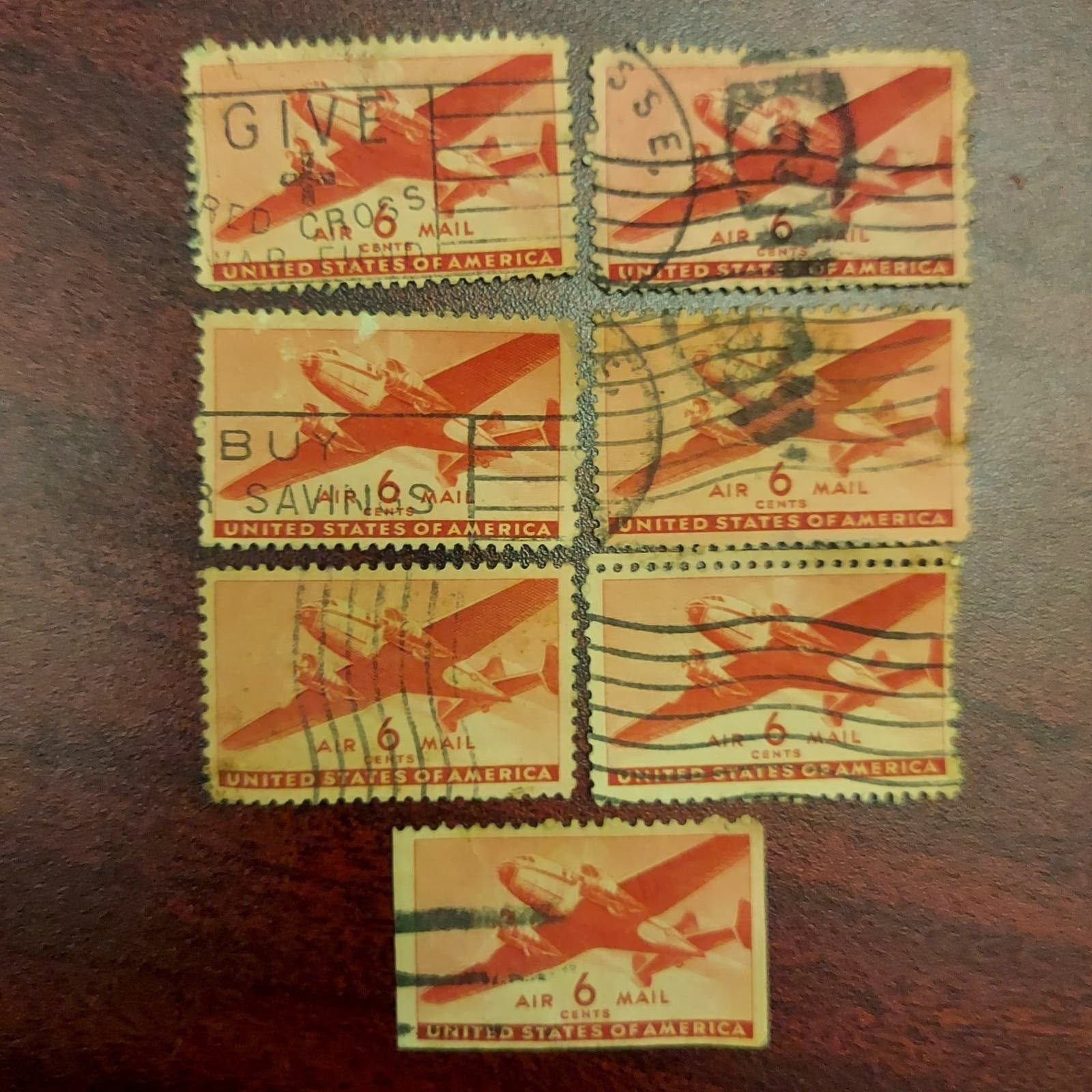 RARE Air Mail 6c 6 Cent United States Postage Stamps *as Pictured  display picture 1