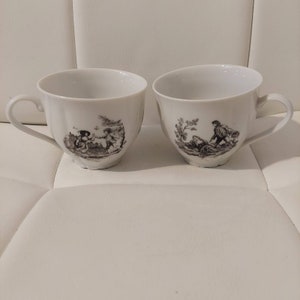 RARE Vintage Haas & Czjzek Porcelain Tea Cups Made in Czech Republic Set of 2