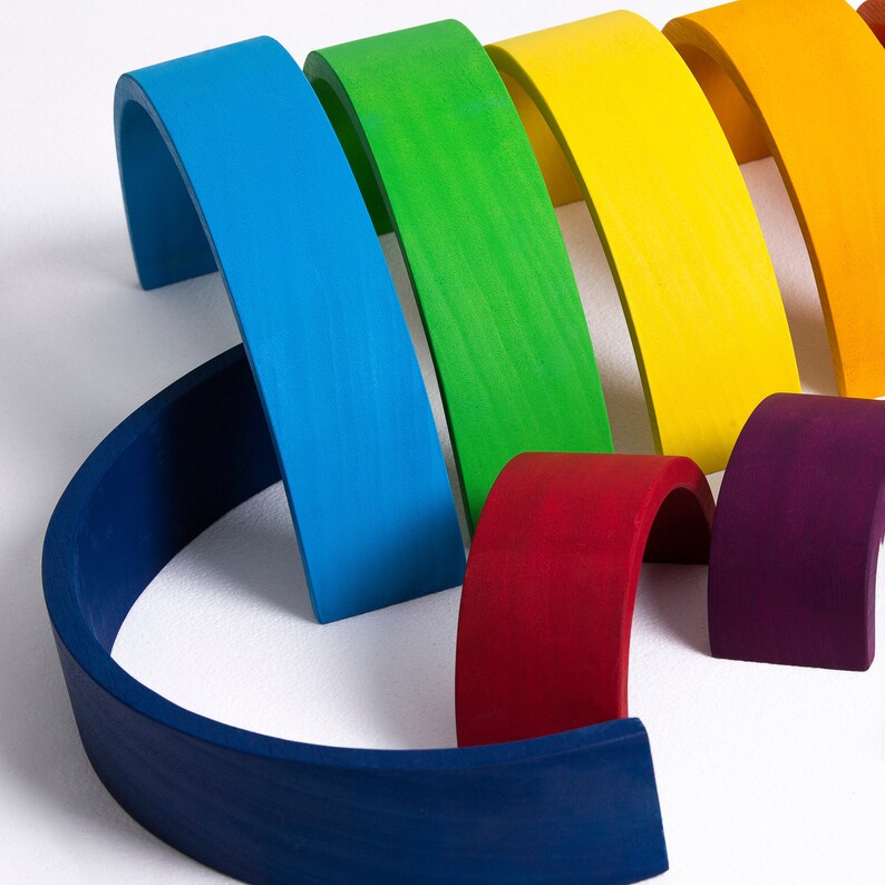 Wooden Rainbow Grimms Toy, Montessori Gift, Waldorf Stacker, 1 2 3 4