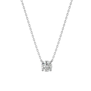 1 Ct Round  Diamond Necklace, 14K Gold Lab Grown Diamond Solitaire Pendant Necklace