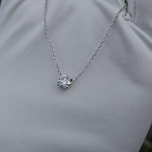0.70 Ct Round  Diamond Necklace, 14K Gold natural  Diamond Solitaire Color G Clarity SI Pendant Necklace