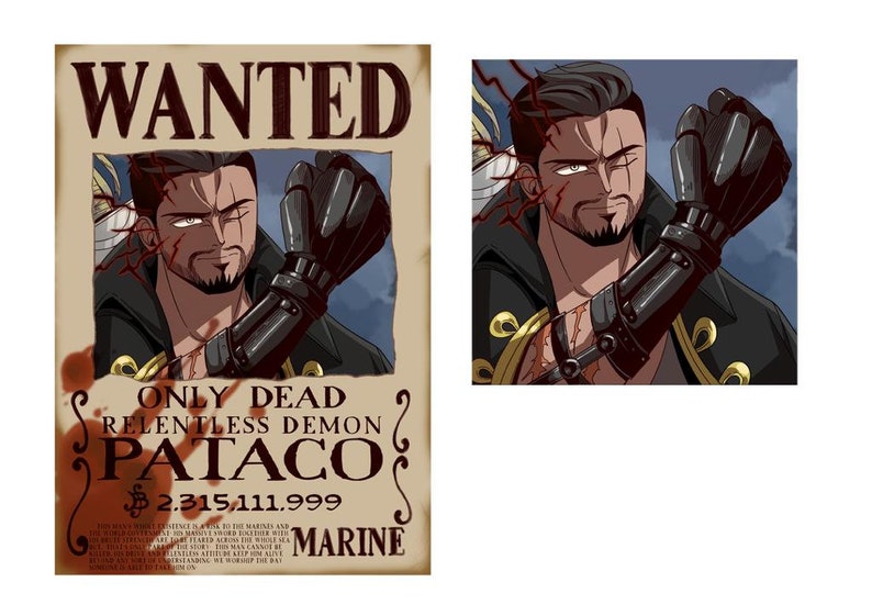 Anime Wanted Poster Custom Portrait in Black Wanted Poster Etsy