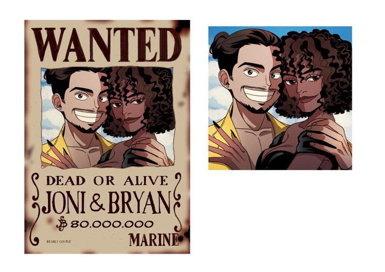 Anime Wanted Poster Custom Portrait in Black Wanted Poster Etsy