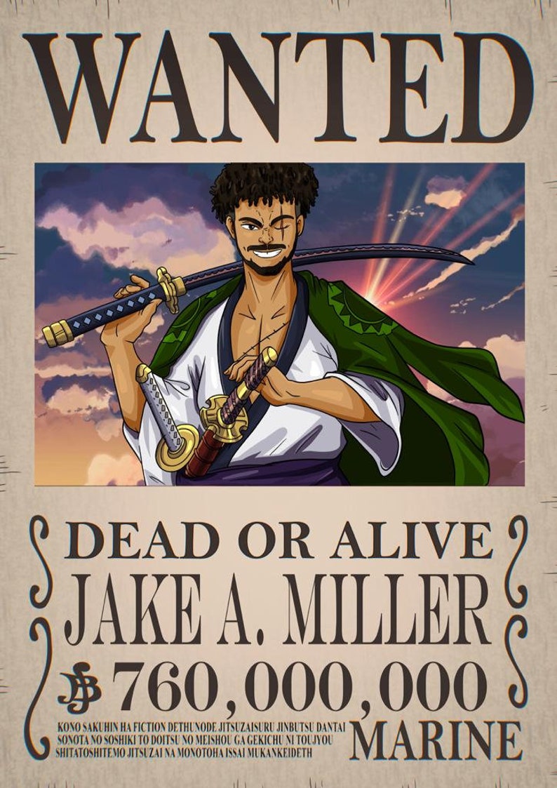 Anime Wanted Poster Custom Portrait in Black Wanted Poster Etsy