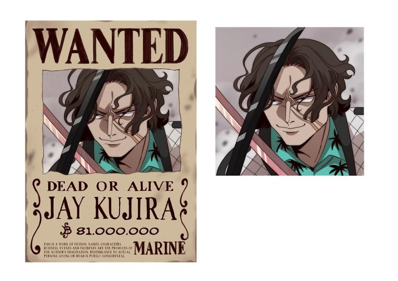 Custom Anime Wanted Poster Drawing Portrait in Wanted Poster Etsy