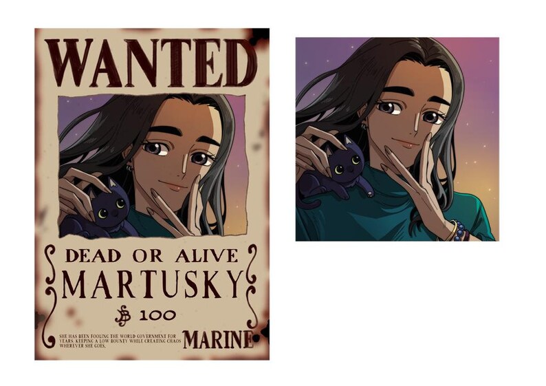 Custom Anime Wanted Poster Drawing Portrait in Wanted Poster Etsy