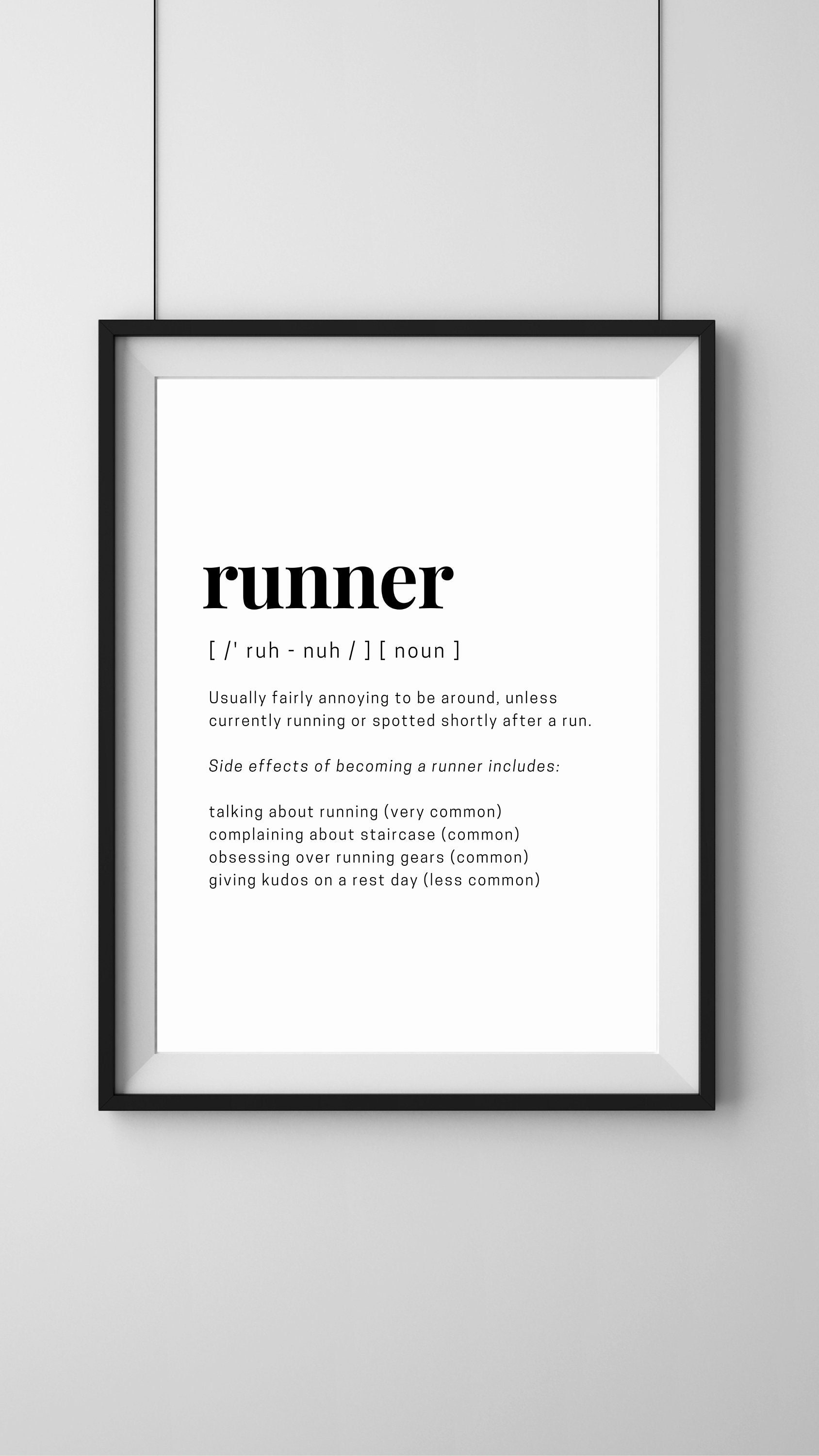 RUNNER DEFINITION Print Digital Download Printable Wall Art Definition