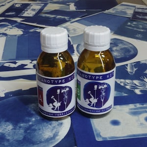 Kit Cianotipo, 200ml, Kit Cianotipo para Fotografia Criativa - Conjunto de Impressão Solar DIY, garrafas de vidro âmbar