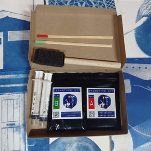 Cyanotypekit voor creatieve artistieke ontdekking, doe-het-zelf-zondrukset, poedervorm, afgemeten chemicaliën om 200 ml oplossing te maken, doe-het-zelf zonneprint