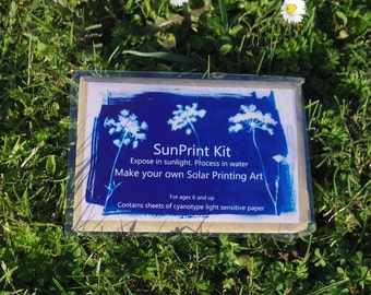 DIY Solar Printing Craft Kit - Ignite Creativity with Cyanotype Magic! A6 size